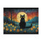 Halloween Black Cat On The Meadow Full Moon