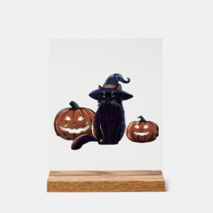 Halloween black cat Oversized T-Shirt Acrylic Sign