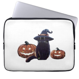 Halloween black cat Oversized T-Shirt Laptop Sleeve