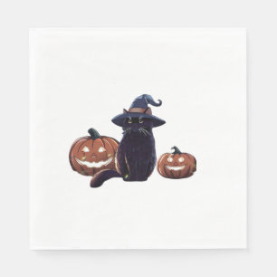 Halloween black cat Oversized T-Shirt Napkin