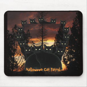 Halloween Black Cat Patrol Mousepad