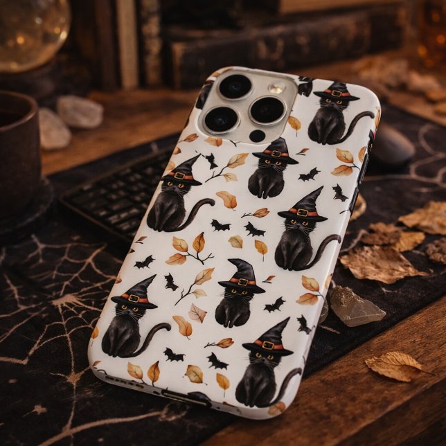 Halloween Black Cat Pattern - Witchy Cat  Case-Mate iPhone Case (Creator Uploaded)