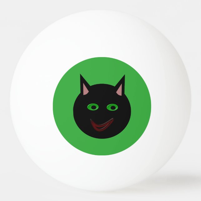 Halloween Black Cat Ping Pong Ball (Front)
