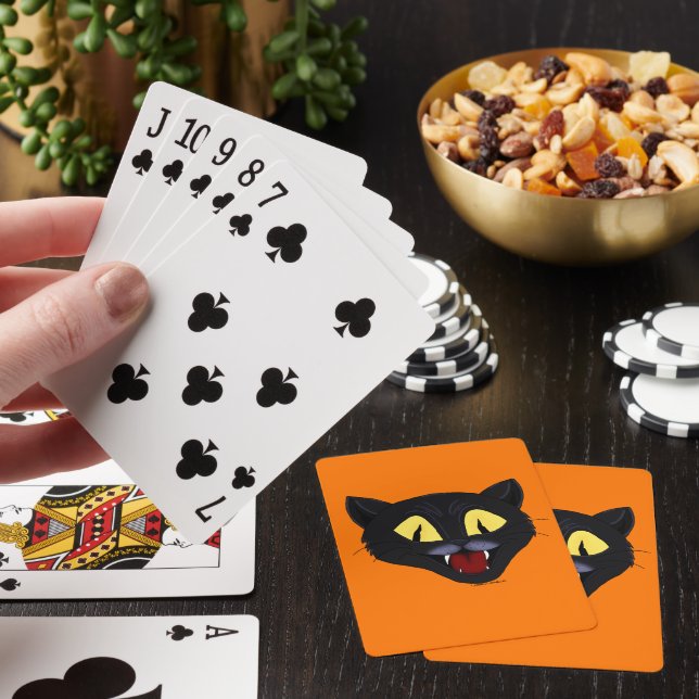 Halloween Black Cat  Playing Cards (In Situ)