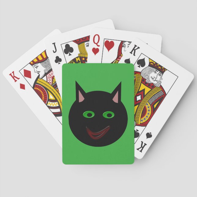 Halloween Black Cat Playing cards (Back)