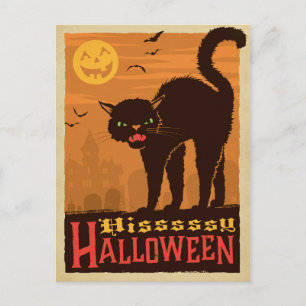 Halloween Black Cat Postcard