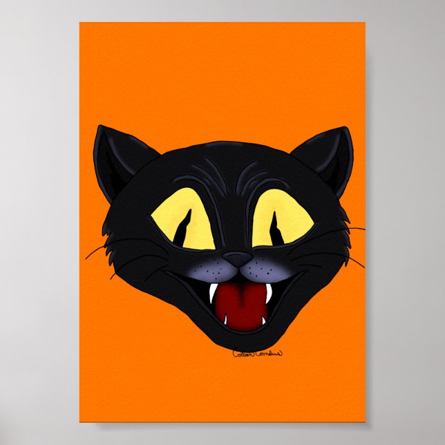 Halloween Black Cat Poster (Front)