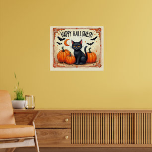 Halloween Black Cat Poster