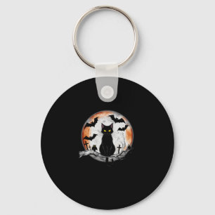 Halloween Black Cat Pumpkin Bat Moon Cemetery Scar Key Ring