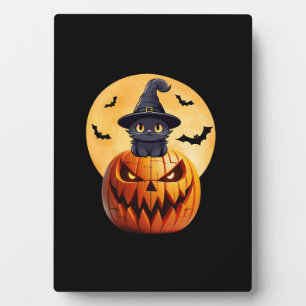 Halloween Black Cat Pumpkin Bring Excitement Men W Plaque
