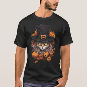 Halloween Black Cat Pumpkin Costume Scary Spooky O T-Shirt