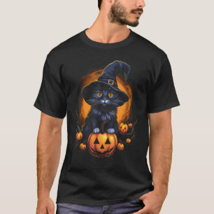 Halloween Black Cat Pumpkin Jack o Lantern Costume T-Shirt
