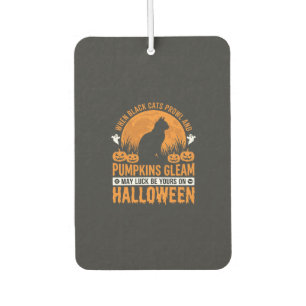 Halloween Black Cat Pumpkin Moon Design_1 Car Air Freshener