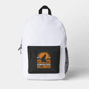 Halloween Black Cat Pumpkin Moon Design_1 Printed Backpack