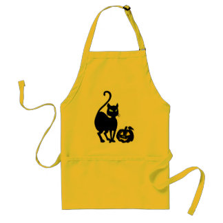 Halloween Black Cat & Pumpkin Teacher Mum Apron