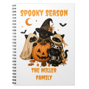 Halloween Black Cat Pumpkin Witch Notebook