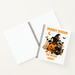 Halloween Black Cat Pumpkin Witch Notebook