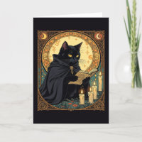 Halloween Black Cat Reading A Book
