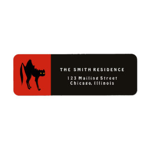 Halloween Black Cat Return Address Label