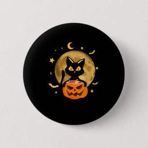 Halloween Black Cat Scary Pumpkin On the Moon Men 6 Cm Round Badge