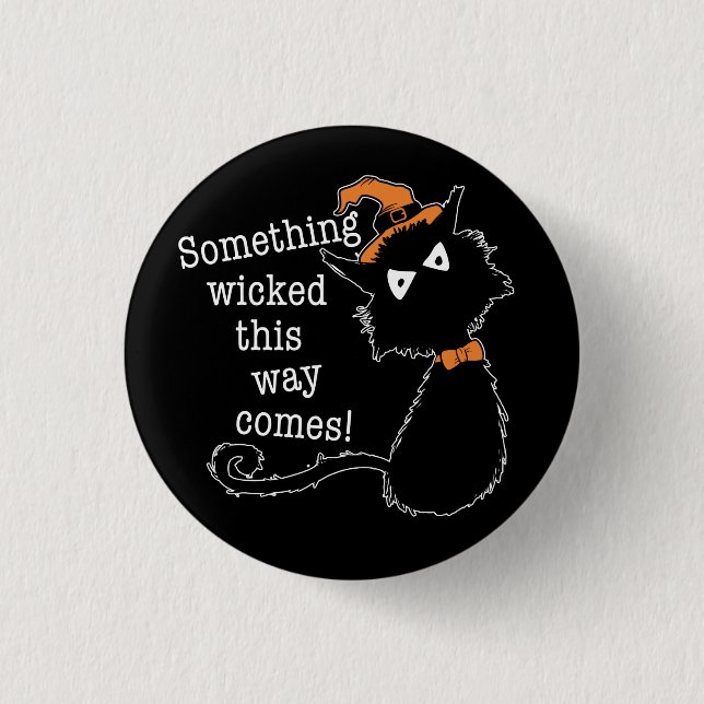 Halloween Black Cat - Shakespeare Quote  3 Cm Round Badge (Front)