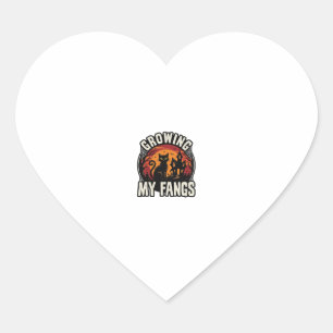 Halloween Black Cat Shirt Growing My Fangs_1 Heart Sticker