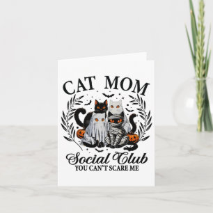 Halloween Black Cat Social Club Gothic Spooky Cat  Card