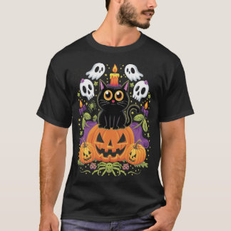 Halloween Black Cat - Spooky Cat  T-Shirt