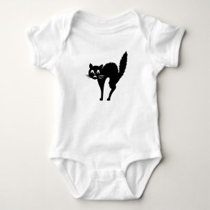 Halloween black cat spooky funny cute costume  baby bodysuit