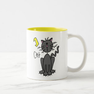 Halloween Black Cat Stick Figure Mug