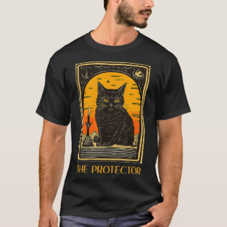Halloween Black Cat Tarot The Protector Fortune Te T-Shirt