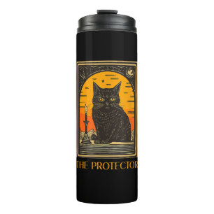 Halloween Black Cat Tarot The Protector Fortune Te Thermal Tumbler