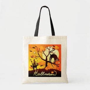 Halloween Black Cat Tote Bag