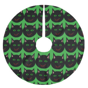 Halloween Black Cat Tree Skirt