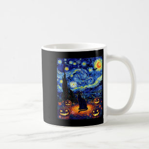 Halloween Black Cat Van Gogh Starry Night Cat Cost Coffee Mug