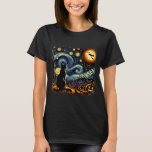 Halloween Black Cat Van Gogh Starry Night Cat Love T-Shirt<br><div class="desc">Halloween Black Cat Van Gogh Starry Night Cat Lovers Cat</div>