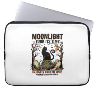 Halloween Black Cat Vintage Graveyard Shirt_1 Laptop Sleeve