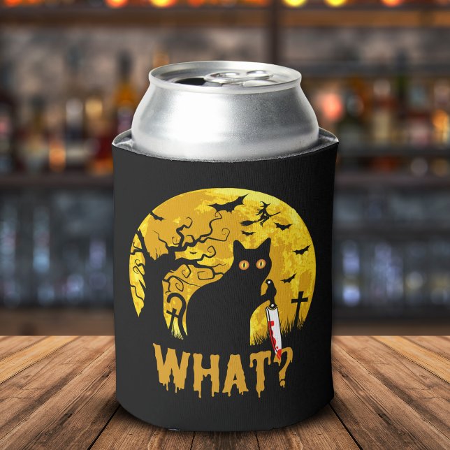 Halloween Black Cat What? Can Cooler (Creator Uploaded)