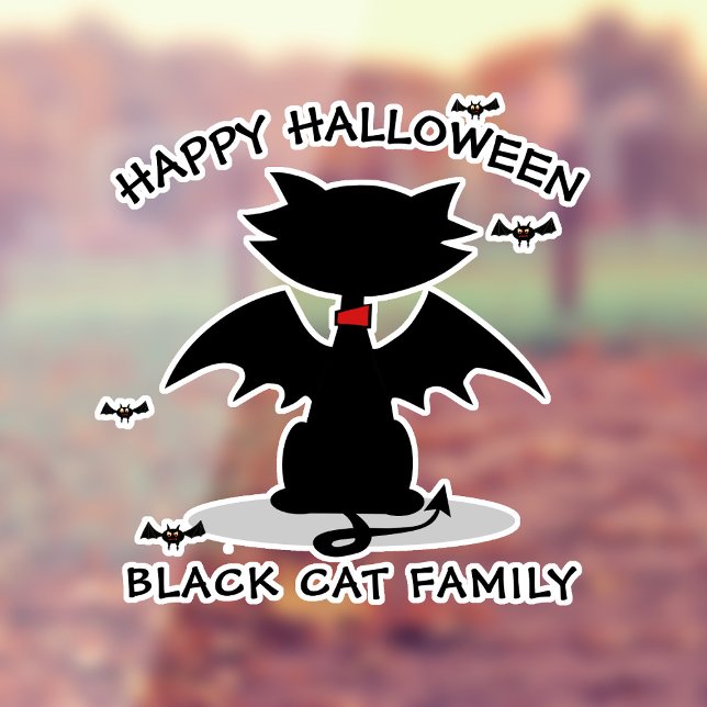 Halloween Black Cat Window Cling (Purrfect window cling for your Halloween party. Just add your name)