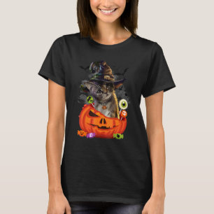 Halloween Black Cat Witch Hat Pumpkin Candy Bat T-Shirt