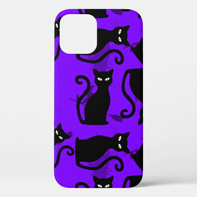 halloween black cat witch purple Case-Mate iPhone case (Back)