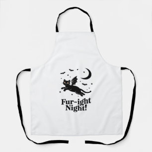 Halloween Black Cat with Bat Wings Graphic Classic Apron