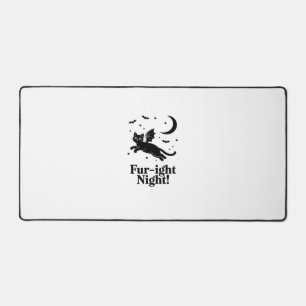 Halloween Black Cat with Bat Wings Graphic Classic Desk Mat