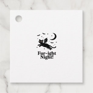 Halloween Black Cat with Bat Wings Graphic Classic Favour Tags