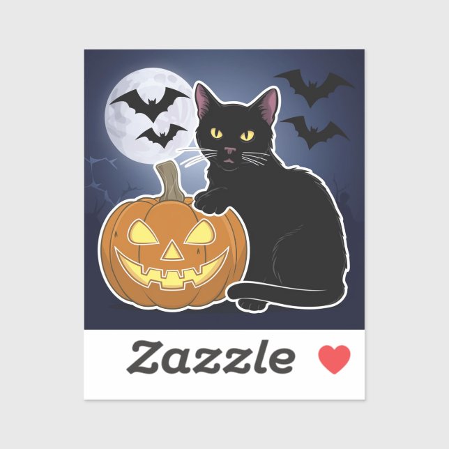 halloween black cat with pumpkin (Sheet)