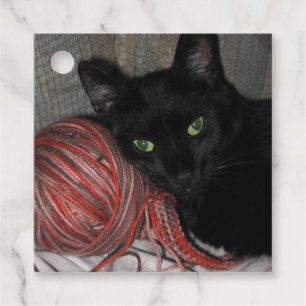 Halloween Black Cat Wooden Gift Tags
