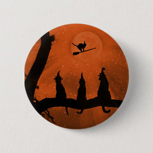 Halloween Black Cats 6 Cm Round Badge
