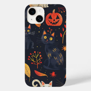 Halloween Black Cats and Moons Funny Witchy kids Case-Mate iPhone 14 Case