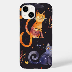 Halloween Black Cats and Moons Funny Witchy Kids Case-Mate iPhone 14 Case