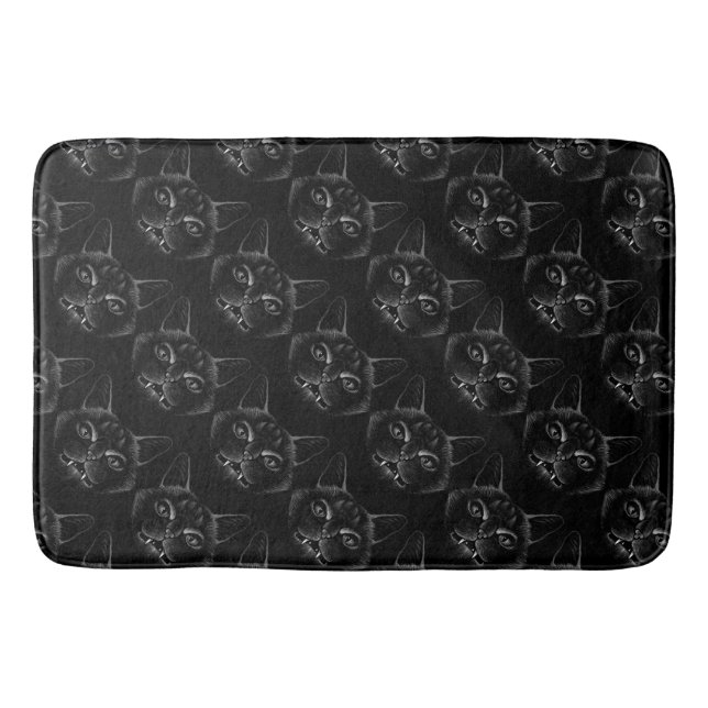 Halloween Black Cats Bath Mat (Front)